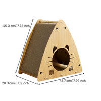 Triangular cat scratcher-bed combo