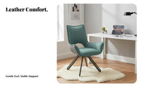 Upholstered Rotating Chair with Cross-Shaped Base Modern Minimalist Look Dining Seat Ergonomic Backrest Easy Assembly