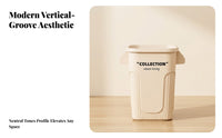 Open-Top Trash Can | Sturdy Thickened Build, Space-Saving Tapered Shape, Trash Can with Handles, for Kitchen