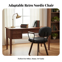 Upholstered Vanity Chair Curved rearrest rotate Armchair Plush Comfort for Teens
