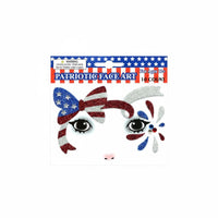 Easy to Apply Independence Day Glitter Face Sticker Iridescent American Flag Face Jewels Waterproof Self-Adhesive Crystal Decals for Women, Teens, Parades