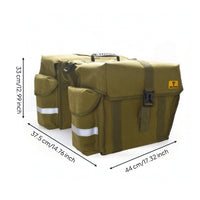 Rear Pannier with Buckle Straps Green Bike Pannier with Carry Handle Sturdy Bike Saddle Bag for Commuters