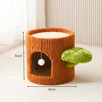Enclosed Cat Condo Cat Tree with Scratching Board