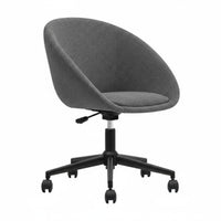 Upholstered Computer Seat Adjustable Height Upholstered Rolling Seat Soft Upholstery Ergonomic Design for Adults, Women, Bedroom