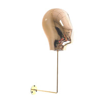 Wall-Mounted Silver Electroplated Head Model Hat Display Rack