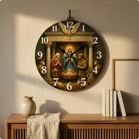 Round Analog Wall Timepiece 12-Hour Clock Face Home Decor Easy to Read