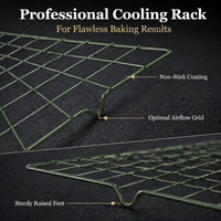 Dark Green Metal Cooling Rack, 45cm x 30cm, for Baked Goods, Cakes, Cookies & Pastry, Easy Clean Baking Wire