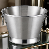 Zhuojin Double-Layer Stainless Steel Ice Bucket for KTV Bar Parties, Chilled Beer, Champagne, and Wine