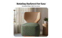 Light Luxury Design Swivel Lazy Chair Easy Assembly Armless Single Sofa Oversized Seat Modern Swivel Chair Italian Design for Apartment Dwellers, Young Adults, Bedroom, Living Room, Home Office, Lounge Area