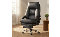 Reclining Office Chair Rolling Casters Chair with Footrest Swivel Seating Furniture for Enthusiasts