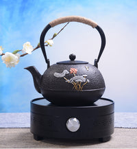典工堂铁壶仿日本南部铸铁壶双铁银叶荷花生铁壶 烧水壶 茶具茶壶