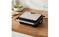 Non-Stick Plates Panini Press Double-Sided Heating Contact Grill Multi-Functional Indoor Electric Grill 180° Flat Opening for Dorm Room