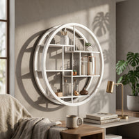 Wall-Mounted Display Shelf Nordic Design Wire Frame Floating Shelf Multi-Functional Minimalist Design for Renters, Study