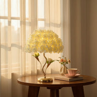 Rose Table Lamp Warm Glow Lamp with Rose Shade Decorative Gold-Tone for Vanity, Wedding