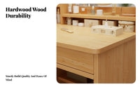 Dressing Desk with Round Mirror Includes Matching Stool for Apartment, Teenagers
