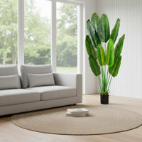 Low Maintenance Large Artificial Floor Plant No Watering Artificial Traveler's Palm Easy to Clean Faux Traveler's Palm Fade-Resistant for Allergy Sufferers, Living Room
