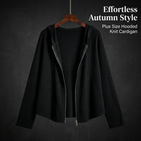 Knitted Cardigan for Women with Double Zipper Closure and Hooded Design, Ribbed Knit for Autumn and Fall Season, Comfortable Fit