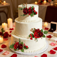 Handmade Silk Rose Flower Cluster for Cake Decoration and Wedding