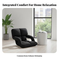 Foldable Lounger with Armrests No Assembly Required Adjustable spine supportrest Lounger