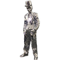Mirror Man Costume Reflective Sequins Performance Suit for Dance Shows and Bar Performances Unisex