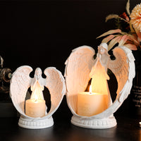 Nordic White Winged Praying Angel Aroma Candle Holder for Living Room, Dining Room, Wedding, Romantic Couple Atmosphere Decoration