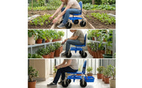 Garden Stool with Tool Bag Rotating Garden Seat with Wheels Swivel Gardening for Gardeners, Flower Bed