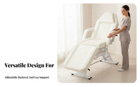 Foldable Beauty Bed Firm-density Foam Padding Portable Permanent Makeup Bed Face Cradle Hole Folding Spa Chair with Adjustable Backrest for Estheticians Lash Technicians Suitable for Professional Salons Spas Healthcare Facilities Home Businesses
