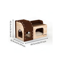 Cat House with Scratcher Two-in-oneUse Cat Hideaway with Scratching Board Indoor