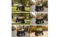 All-Terrain Camping Wagon Heavy Duty Collapsible Wagon Large Capacity Folding Utility Cart Portable for Campers, Picnics, Shopping