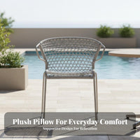 4 Pieces Rattandesign 4-Piece Woven Sofa Group Weather-Resistant Outdoor Furniture Thick paddings Patio Seating Easy Maintenance for Business Owners, Party Hosts, Garden, Balcony, Backyard, waterside