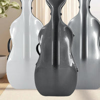 Waterproof 1/2 Size Cello Case Airline Boarding Safe Hard Cello Flight Case Water-Resistant String Instrument Protector Portable for Students, Kids, Air Travel, School