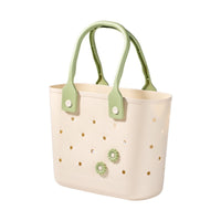 Rectangular Bath Basket Floral Perforated Bath Basket Portable for Bathing
