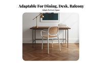 Faux Rattan Armchair Stackable Design Dining Seat Woven Backrest Natural Simplicity Design for Adults, Homeowners, Balcony