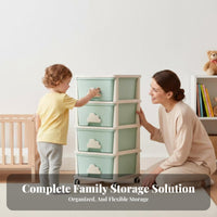 Rolling Toy Storage Carrier Large Capacity Drawer Unit Easy Assembly