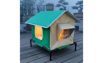 Moisture-Proof Waterproof Dog Kennel Sturdy Oxford Textile Elevated Pet House Stable Iron Frame All-Weather Pet Sanctuary Breathable Mesh Window for Backyard, Balcony