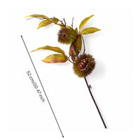 Artificial Chestnut Branch Plastic Chestnut Branch Yellow-Green