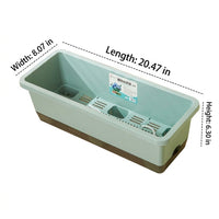 Planter Box for Vegetables, Outdoor Rectangular Planter Box, Auto-Watering Synthetic Material Pot with Integrated Drainage, Weather Resistant