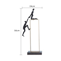Abstract Sculpture Electroplated Human Figurine Artistic Sculpture with Frame for Homeowners, Living Room, Bookshelf, Office