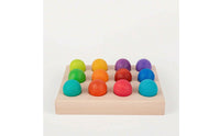 Natural Color Matching Toy with Storage Bag Smooth Color Sorting Board with Balls Educational Wooden Matching Board with Balls Fine Motor for Classroom