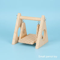 Relieves Boredom Bird Enclosure Rocking Toy Gnaw-Resistant Safe Wooden Bird Swing Detachable Design for Parrots, Small Birds