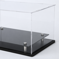 Acrylic Display Case, Clear Display Box with Black Base, 40x20cm Dustproof for Model Car, Collectible & Memorabilia