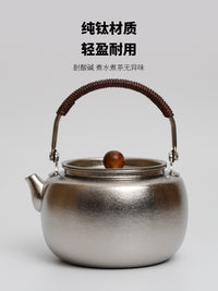 纯钛烧水壶素雅提梁壶便携户外茶壶2025新款家用养生壶茶具套装