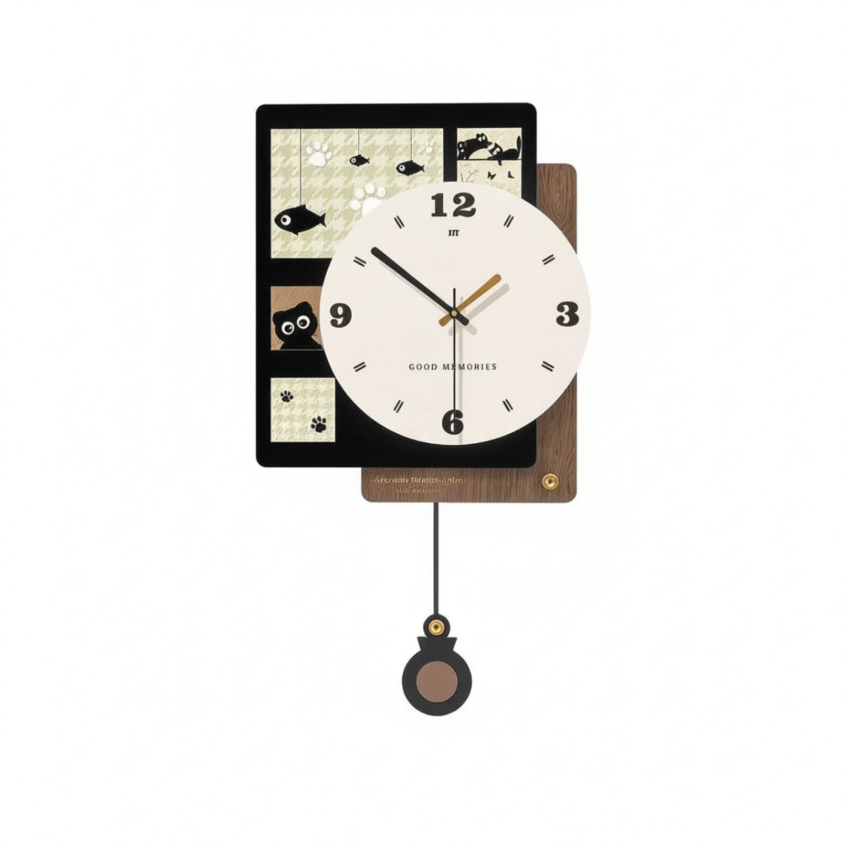 Retro Wall Clock Decorative Retro Wall Clock with Pendulum Analog for Entryway