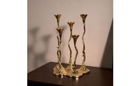 Candlestick Holder with Four Cups Tall Sculptural Candlestick Holder for Mantel