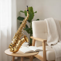 Curved    Saxophone Brass Saxophone with Bent Neck Woodwind for Home Playing
