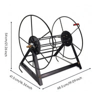 Metal Hose Reel Triangular Base Hand Crank Hose Reel Sturdy Farm Implement for Farmers, Field