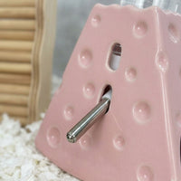 Cheese Ceramic Water Dispenser Hamster Water Bottle, 125ml Hamster Water Bottle with Stand, Leak-Resistant Cheese Water Bottle for Small Animals