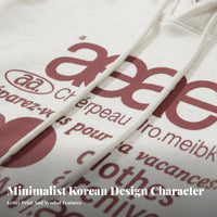Korean Style Hooded Sweatshirt, Relaxed Long Sleeve Top, Letter Print Unisex Autumn