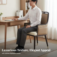 Curved spine Dining Chair Ergonomic spinerest Upholstered Armchair Padded Seat adaptable for Kitchen, Bedroom