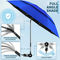 Outdoor Sun Umbrella UV Protection Fishing Camping Folding Beach Chair Umbrella Clamp Umbrella